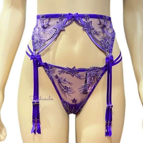 Victoria’s Secret Very Sexy Starstruck garter belt Purple - Picture 4 of 7